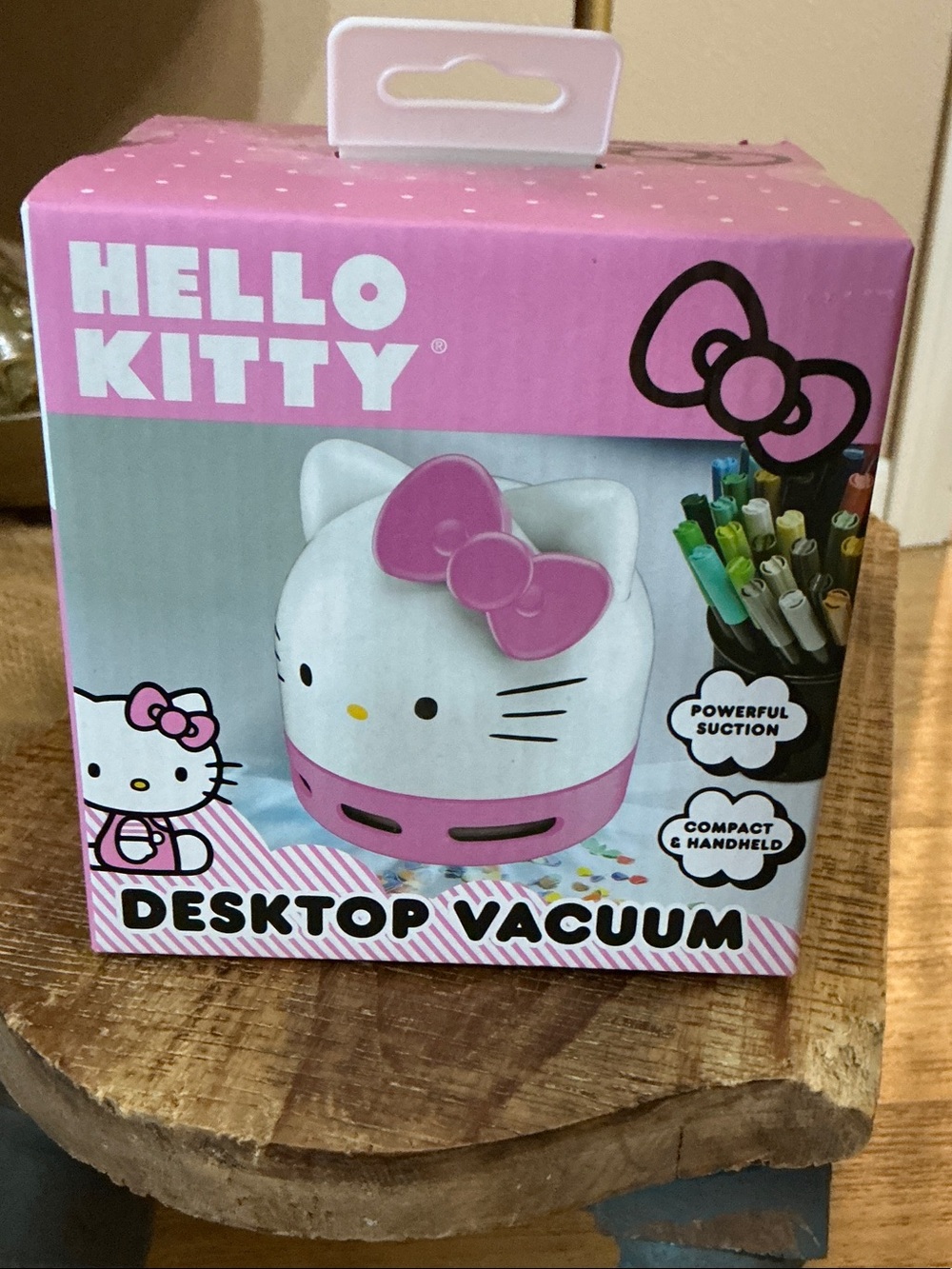 Hello Kitty White & Pink Mini Desktop Vacuum